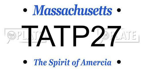 TATP27 Massachusetts License Plate