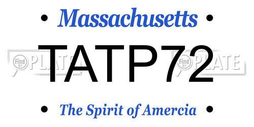 TATP72 Massachusetts License Plate