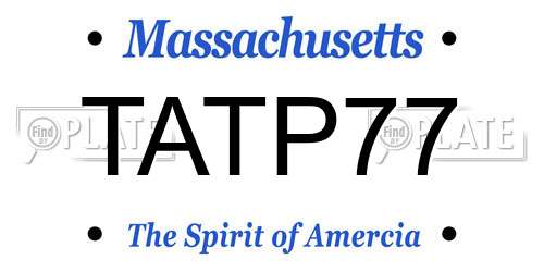 TATP77 Massachusetts License Plate