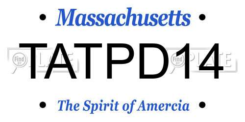 TATPD14 Massachusetts License Plate