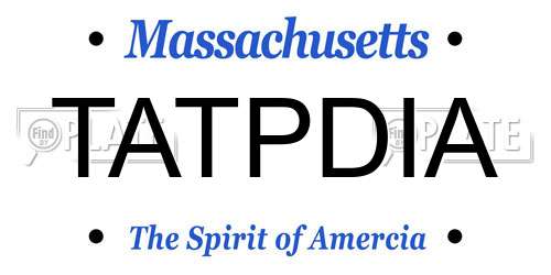 TATPDIA Massachusetts License Plate
