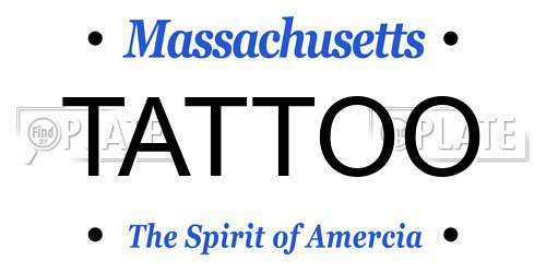 TATTOO Massachusetts License Plate