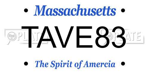 TAVE83 Massachusetts License Plate