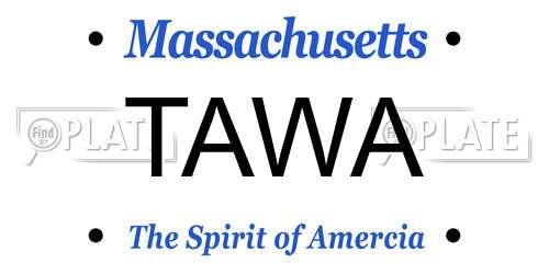 TAWA Massachusetts License Plate