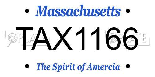TAX1166 Massachusetts License Plate
