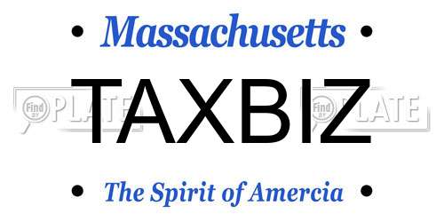 TAXBIZ Massachusetts License Plate