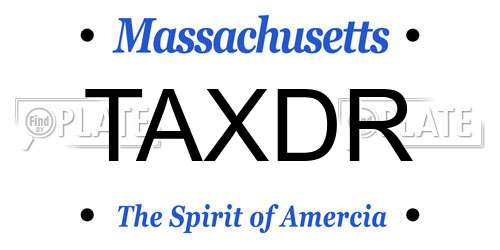 TAXDR Massachusetts License Plate