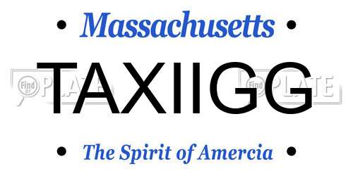 TAXIIGG Massachusetts License Plate