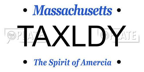 TAXLDY Massachusetts License Plate