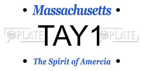TAY1 Massachusetts License Plate