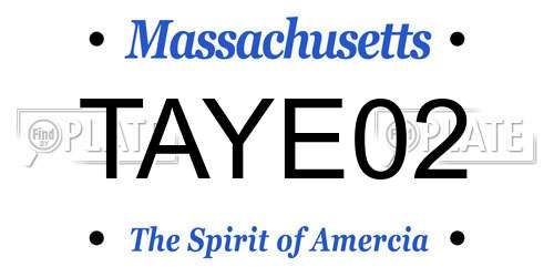 TAYE02 Massachusetts License Plate