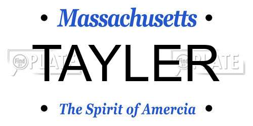 TAYLER Massachusetts License Plate
