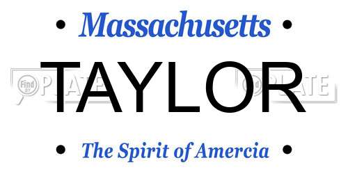TAYLOR Massachusetts License Plate