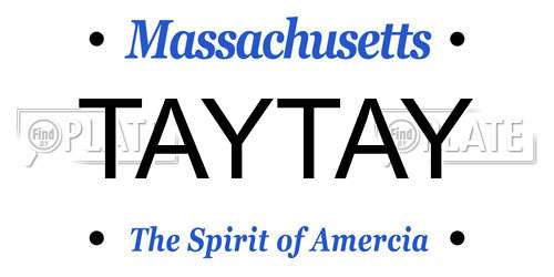TAYTAY Massachusetts License Plate