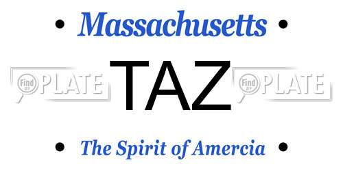 TAZ Massachusetts License Plate