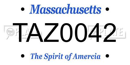 TAZ0042 Massachusetts License Plate
