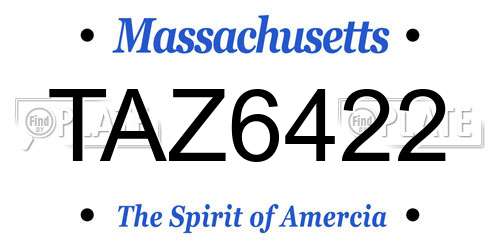 TAZ6422 Massachusetts License Plate