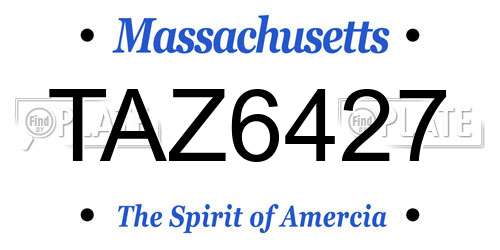 TAZ6427 Massachusetts License Plate