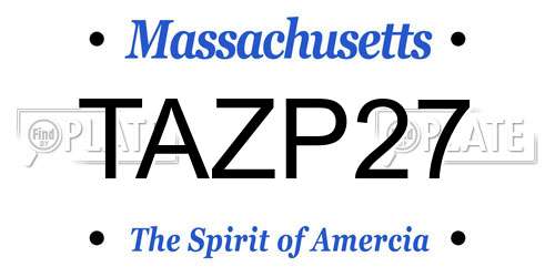 TAZP27 Massachusetts License Plate