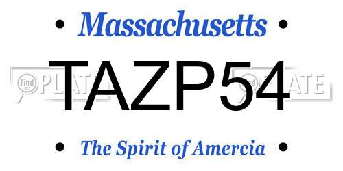 TAZP54 Massachusetts License Plate