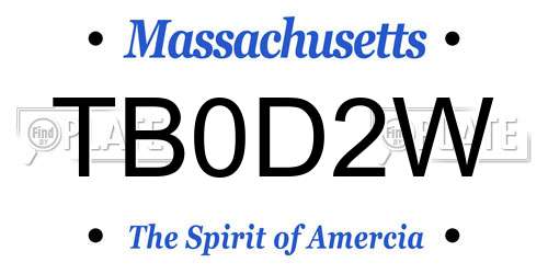 TB0D2W Massachusetts License Plate