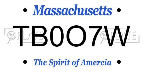 TB0O7W Massachusetts License Plate