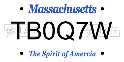 TB0Q7W Massachusetts License Plate