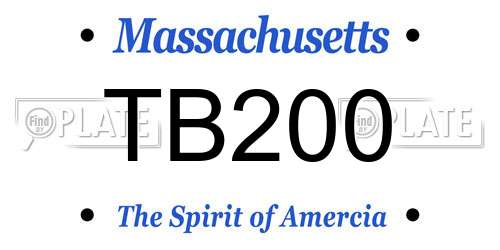 TB200 Massachusetts License Plate