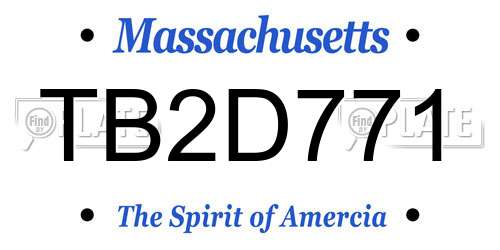 TB2D771 Massachusetts License Plate