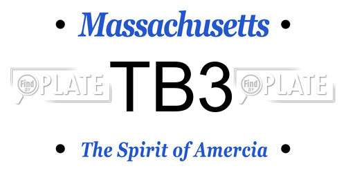 TB3 Massachusetts License Plate