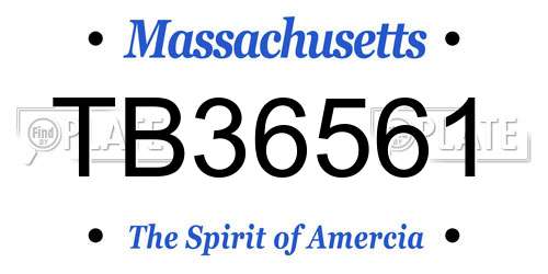 TB36561 Massachusetts License Plate