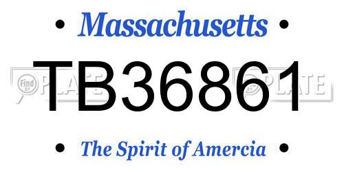 TB36861 Massachusetts License Plate