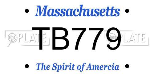 TB779 Massachusetts License Plate