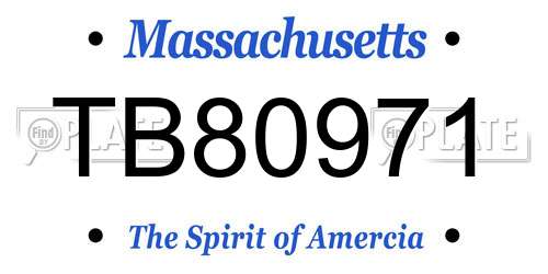 TB80971 Massachusetts License Plate