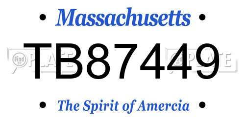TB87449 Massachusetts License Plate