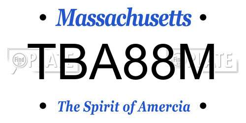 TBA88M Massachusetts License Plate