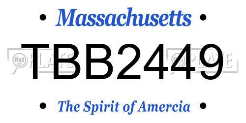 TBB2449 Massachusetts License Plate