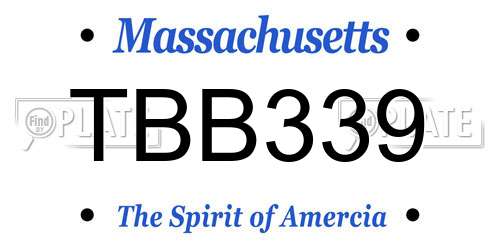 TBB339 Massachusetts License Plate