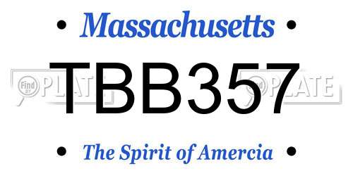 TBB357 Massachusetts License Plate