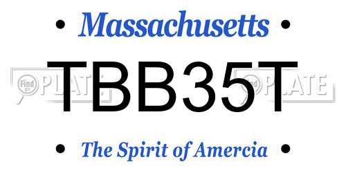 TBB35T Massachusetts License Plate