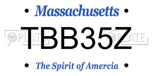 TBB35Z Massachusetts License Plate
