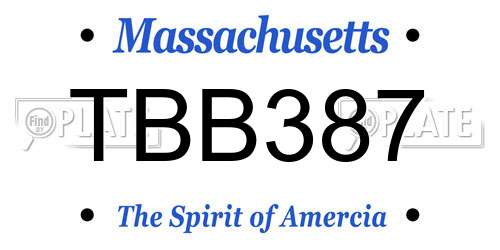 TBB387 Massachusetts License Plate