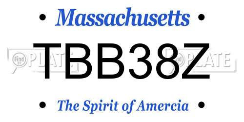 TBB38Z Massachusetts License Plate
