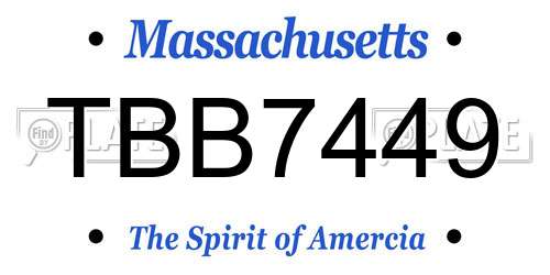TBB7449 Massachusetts License Plate