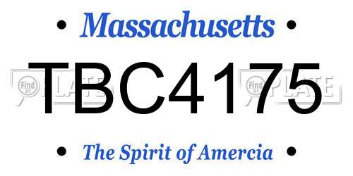 TBC4175 Massachusetts License Plate
