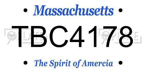 TBC4178 Massachusetts License Plate