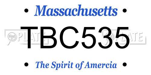 TBC535 Massachusetts License Plate
