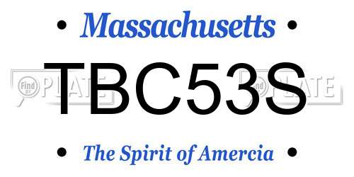 TBC53S Massachusetts License Plate
