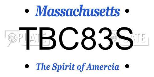 TBC83S Massachusetts License Plate