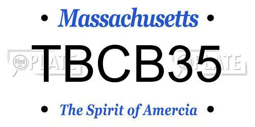 TBCB35 Massachusetts License Plate